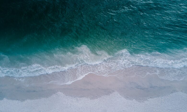 body of water beside beach sand
